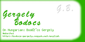 gergely bodocs business card